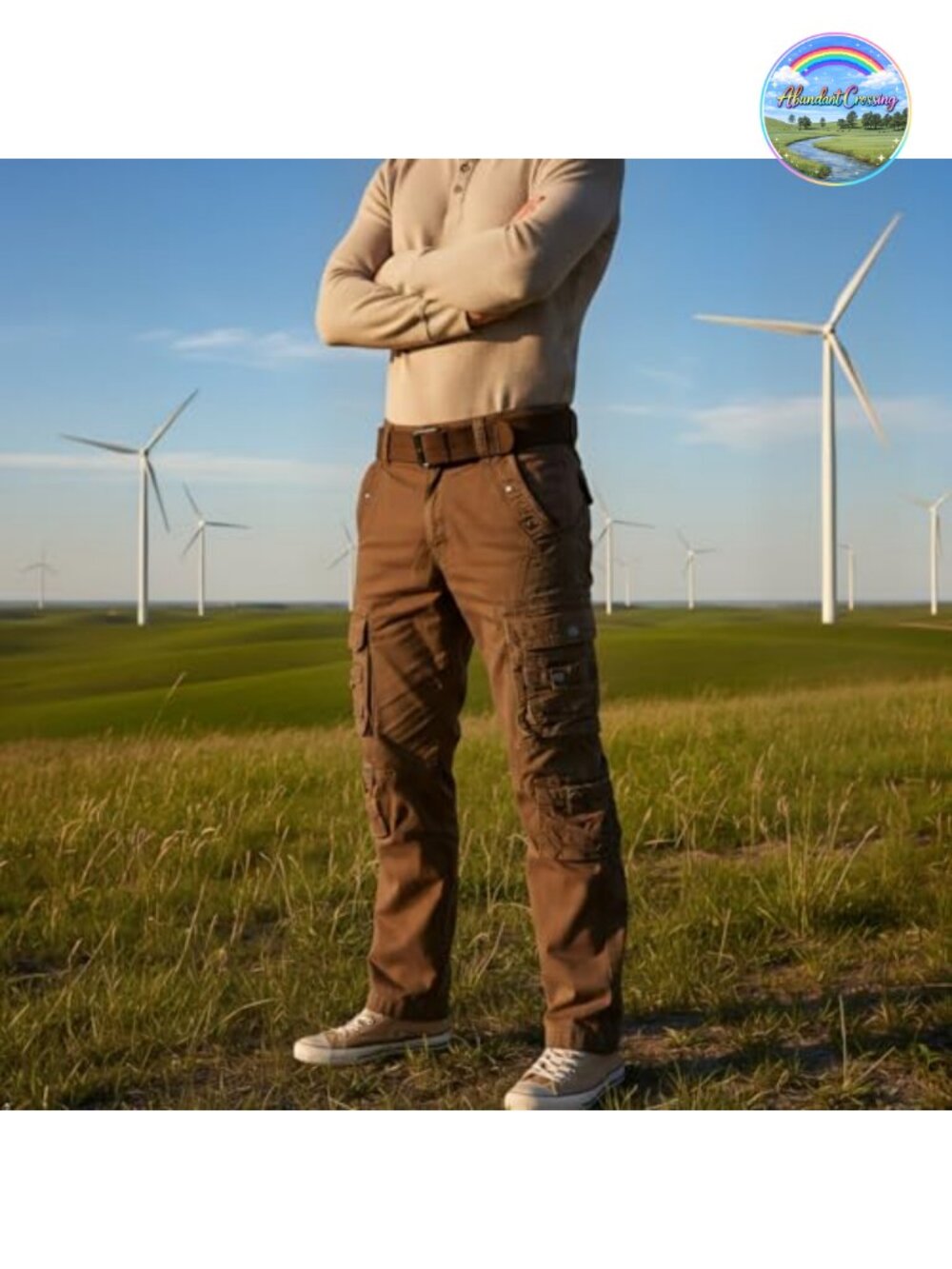 Men's 100% Cotton Cargo Pants Relaxed Fit Tactical Hiking Work Pants Multi - Picture 4 of 6
